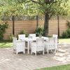 vidaXL Garden Dining Set 7 pcs White Polt rattan
