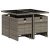 vidaXL Garden Dining Set Grey PE rattan 9 Piece Stackable