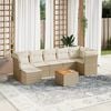 vidaXL Garden Sofa Set Beige, Brown