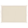 vidaXL Sun Lounger Cream Cushion, Natural Wood