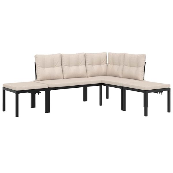 vidaXL Garden Sofa Set Black