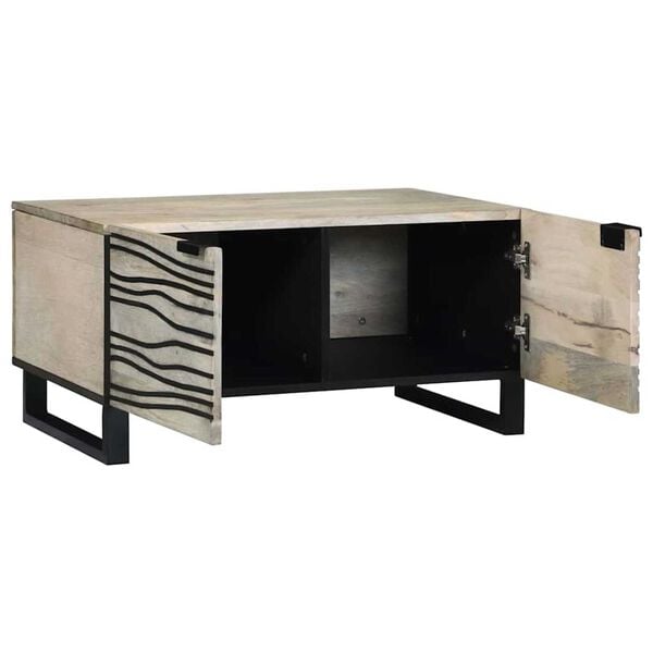 vidaXL Coffee Table Beige and Black 31.50 x 19.69 x 15.75 in