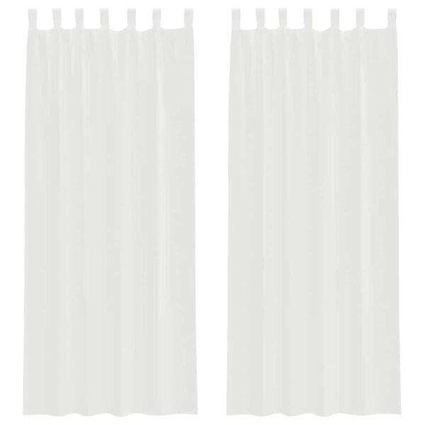 vidaXL Voile Curtains with Loops 2 pcs White 55.1x102.4"