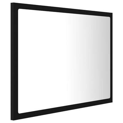 vidaXL LED Bathroom Mirror Black 23.6"x3.3"x14.6" Engineered Wood