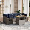 vidaXL 7 Piece Patio Sofa Set with Cushions Gray Poly Rattan