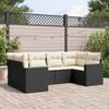 vidaXL Garden Sofa Set Black, Cream White