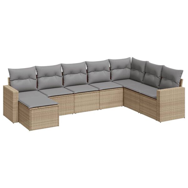 vidaXL Garden Sofa Set Beige, Light Grey