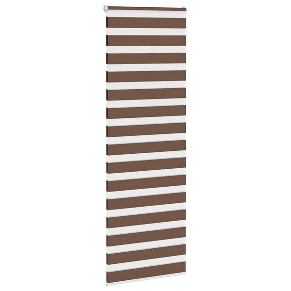 vidaXL Zebra Blind Brown Polyester 35.4x90.6 in Adjustable Armrests