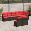 vidaXL Sofa Set 8 pcs Brown Poly Rattan