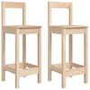 vidaXL Bar Chair Set of 2 Natural pine Solid pine wood Medium Durable