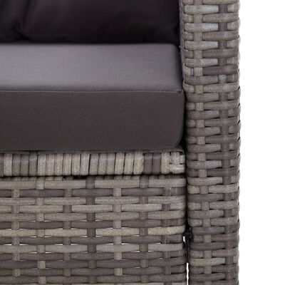 vidaXL 6 Piece Patio Sofa Set with Cushions Poly Rattan Dark Gray