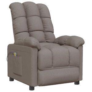 vidaXL Massage Chair Taupe Polyester, Metal, Wood, Plywood Large