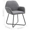 vidaXL Dining Chair Set of 4 Dark Grey Fabric and powder-coated steel