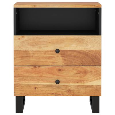 vidaXL Bedside Cabinet 19.7"x13"x24.4" Solid Wood Acacia&Engineered Wood