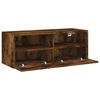 vidaXL TV Wall Cabinet Smoked Oak Engineered Wood 31.5 x 11.8 x 11.8 in