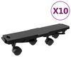 vidaXL Moving Dollies with 4 Wheels 10 pcs Black Polypropylene 374.8 lb