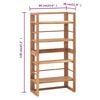 vidaXL Shelving Unit Natural Teak Solid Teak Wood 47.2 in
