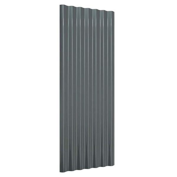vidaXL Roof Panels 12 pcs Galvanized Steel Anthracite 39.4"x14.2"
