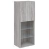 vidaXL TV Wall Unit Grey sonoma Engineered wood, glass Large