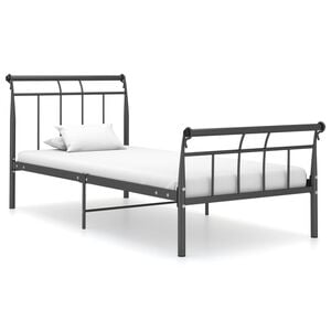vidaXL Bed Frame Black Powder-coated metal Twin Durable Bed Frame
