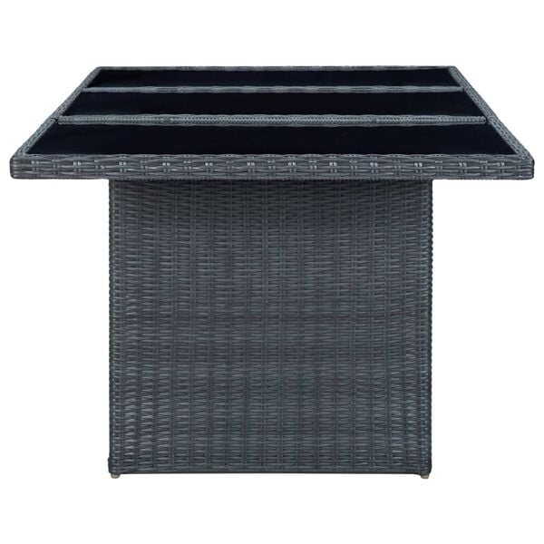 vidaXL Garden Table Dark Grey and Black