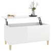 vidaXL Coffee Table High gloss white Engineered wood, solid eucalyptus wood