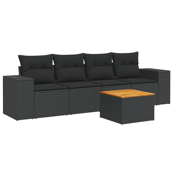 vidaXL Garden Sofa Set Black