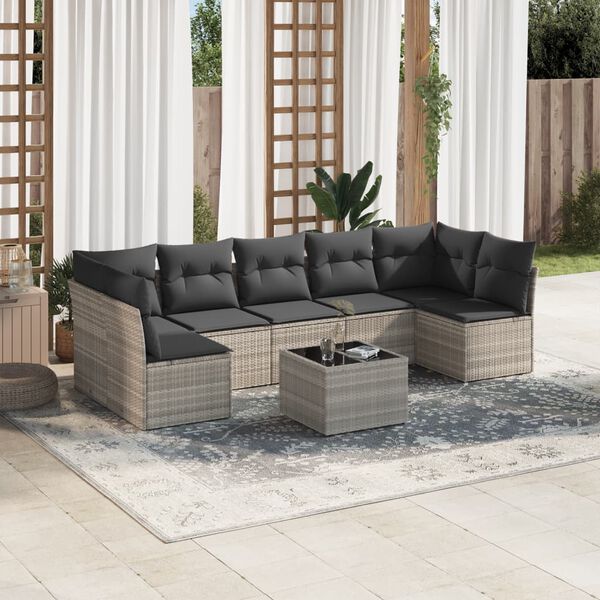 vidaXL Garden Sofa Set Light Grey