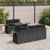 vidaXL Garden Sofa Set Black PE Rattan Large Adjustable Armrests