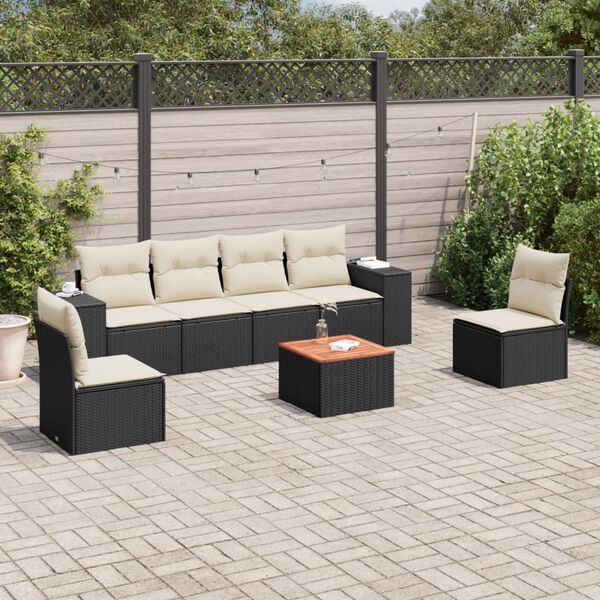 vidaXL Garden Sofa Set Black Poly Rattan Large Modular Garden Sofa Set