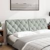 vidaXL Headboard Cushion Light Grey Velvet 59.8 in Removable Covers