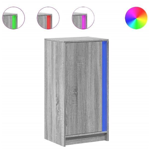 vidaXL Sideboard Gray Sonoma Engineered wood, glass Medium Sideboard