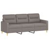 vidaXL 3-seater Sofa With Footstool Taupe