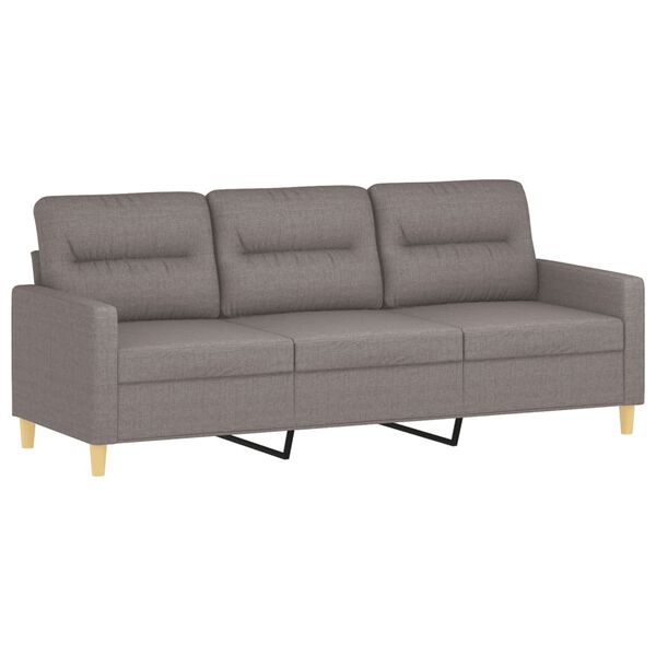 vidaXL 3-seater Sofa With Footstool Taupe