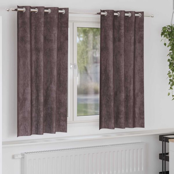 vidaXL Velvet Curtains 2 pcs Brown 68.90 x 55.12 in Velvet