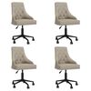 vidaXL Swivel Dining Chairs 4 pcs Light Gray Velvet