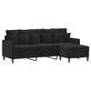 vidaXL 3-seater Sofa With Footstool Black Velvet 3-Seater Key Piece