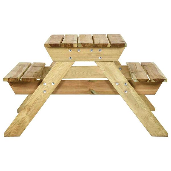 vidaXL Picnic Table With Bench Green Treated Pine Standard Durable