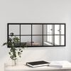 vidaXL Mirror Black Metal, Glass Mirror Rectangular Traditional