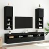 vidaXL TV Cabinet Black Engineered wood, Glass 40.2 in height TV Cabinet
