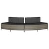 vidaXL Hot Tub Bench Grey PE rattan 44.1 in Removable Covers