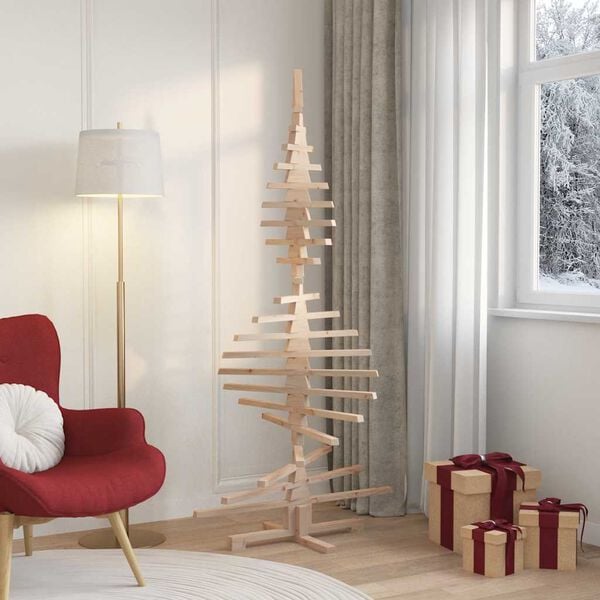 vidaXL Wooden Christmas Tree for Decoration 70.9" Solid Wood Pine