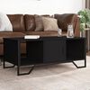 vidaXL Coffee Table Black Engineered wood, Metal Moderate Storage