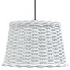 vidaXL Ceiling Lamp Shade White Wicker, Iron Medium Decorative Inlays