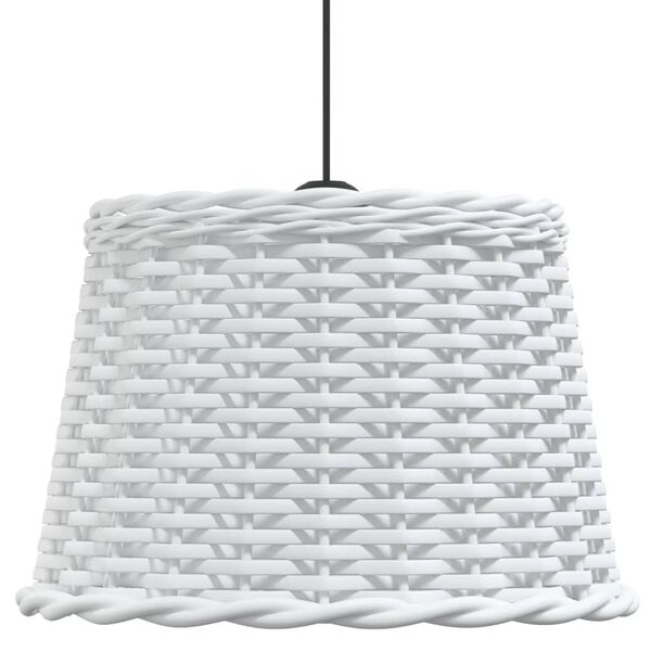 vidaXL Ceiling Lamp Shade White Wicker, Iron Medium Decorative Inlays