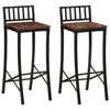 vidaXL Bar Chair Set of 2 Mixed Color Solid Reclaimed Wood Standard