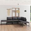 vidaXL Garden Lounge Set Grey with Anthracite Cushions