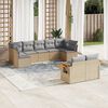 vidaXL Garden Sofa Set Beige PE rattan, powder-coated steel, acacia wood