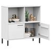 vidaXL Bookcase White Solid pine wood, metal Medium Bookcase