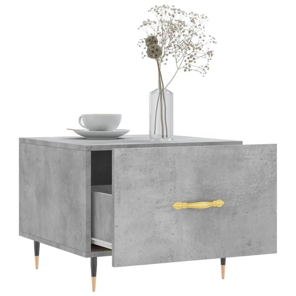 vidaXL Coffee Table Concrete grey Engineered wood, Iron Moderate